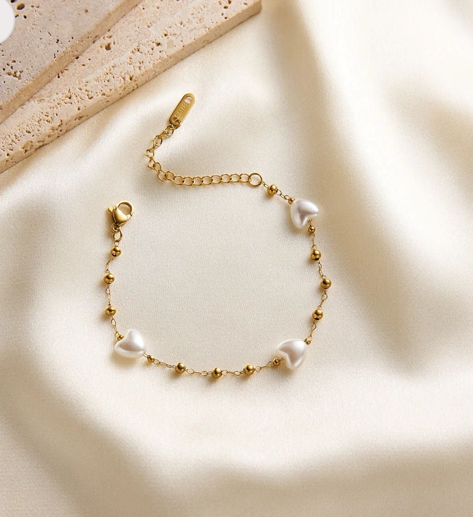 Heart Pearl Bracelet
