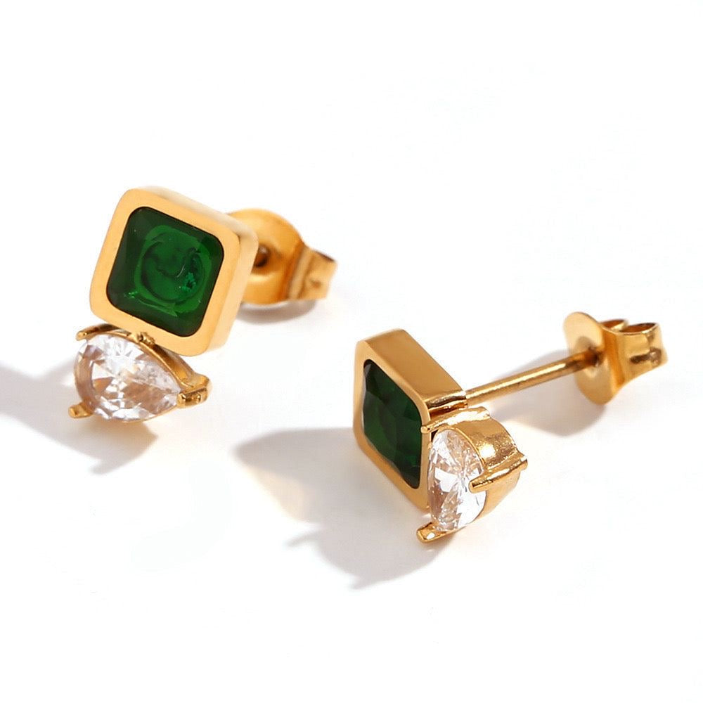 Elegant Emerald Studs