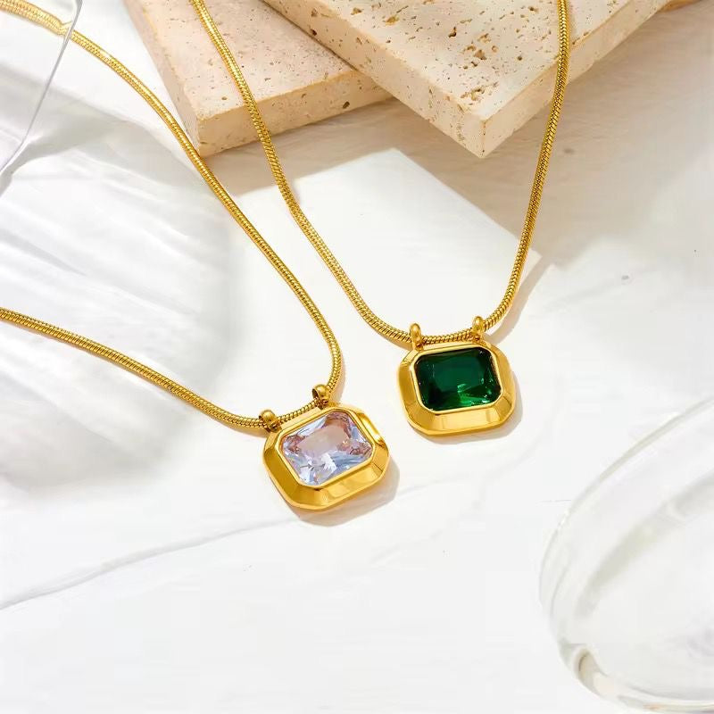Square Stone Necklace