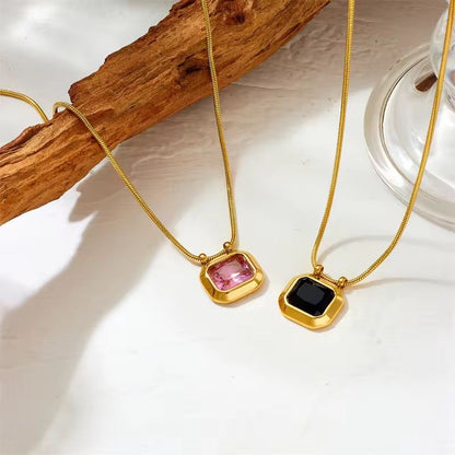 Square Stone Necklace