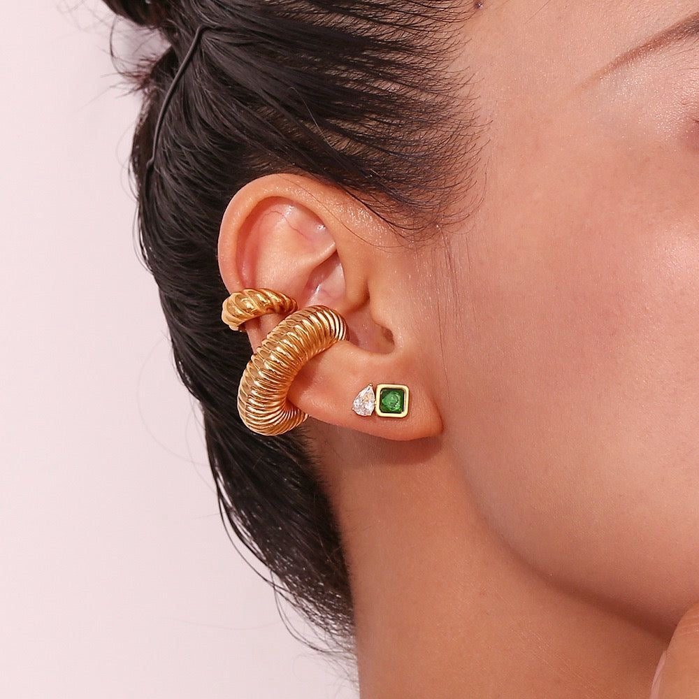 Elegant Emerald Studs