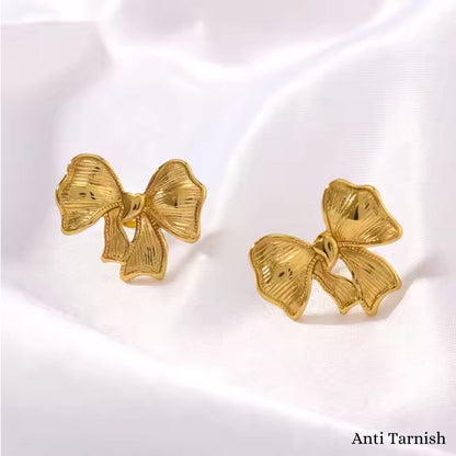 Gold Bow Studs