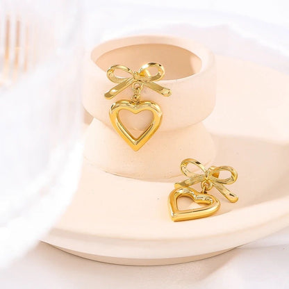 Bow Heart Earrings