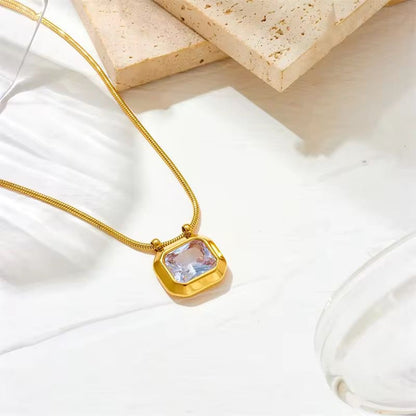 Square Stone Necklace