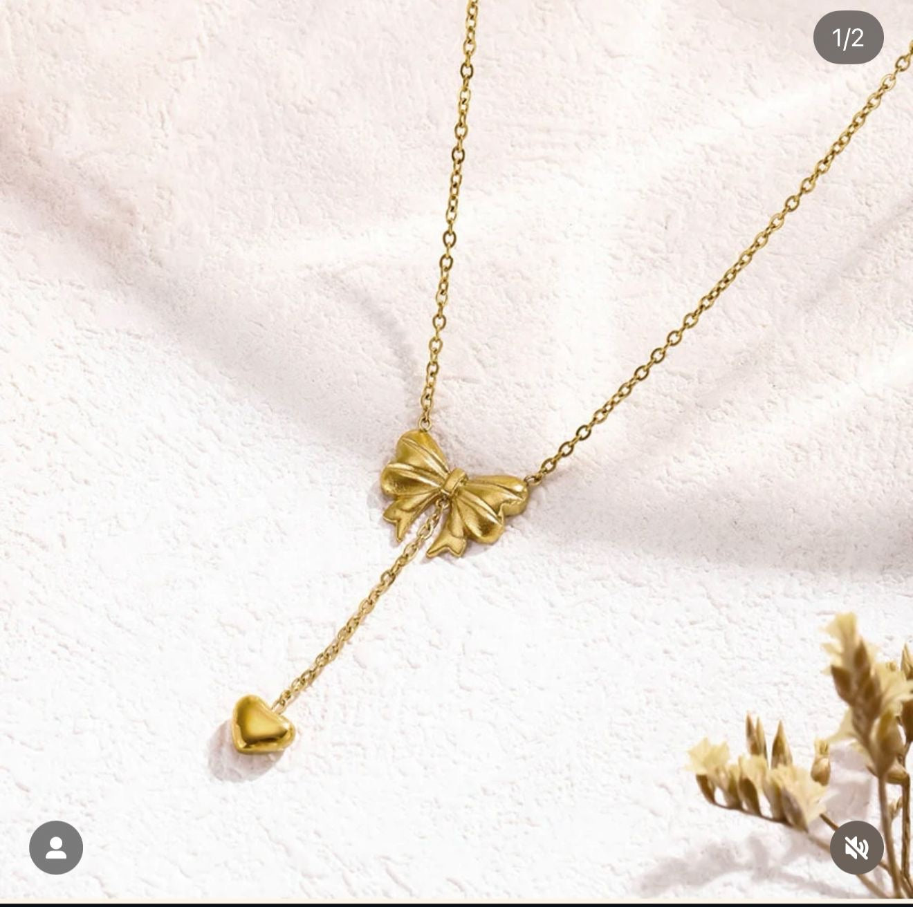 Bow & Heart Necklace