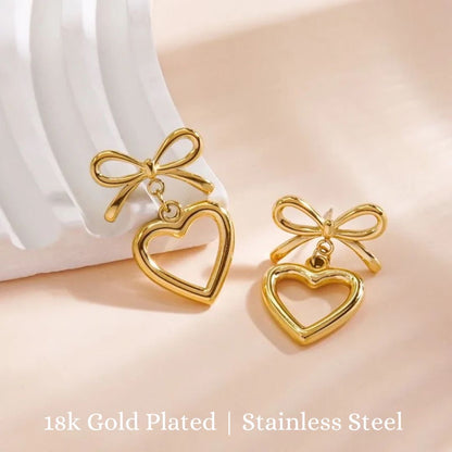 Bow Heart Earrings