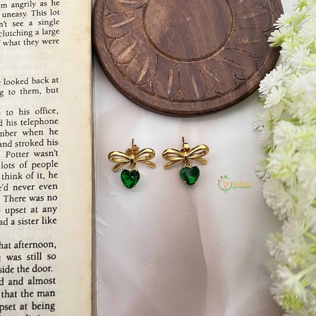 Emerald Bow Zarkoon Studs