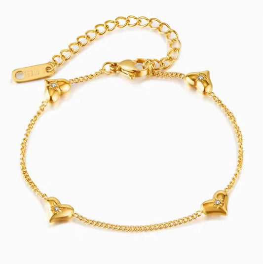 Heart stone bracelet