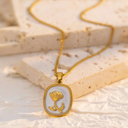 White Rose Necklace