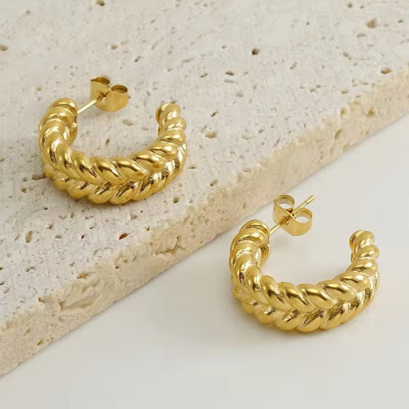 Gold Arc Earrings