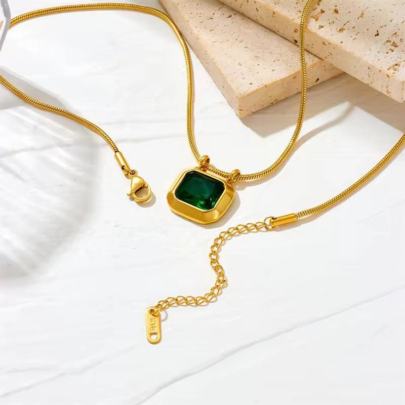 Square Stone Necklace