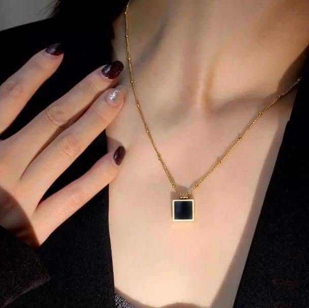 Black Square Necklace