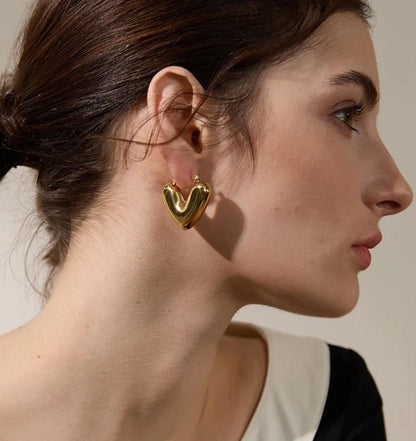 Heart Chunk Earrings