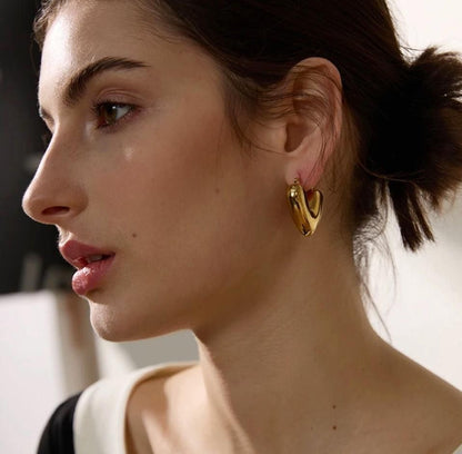 Heart Chunk Earrings