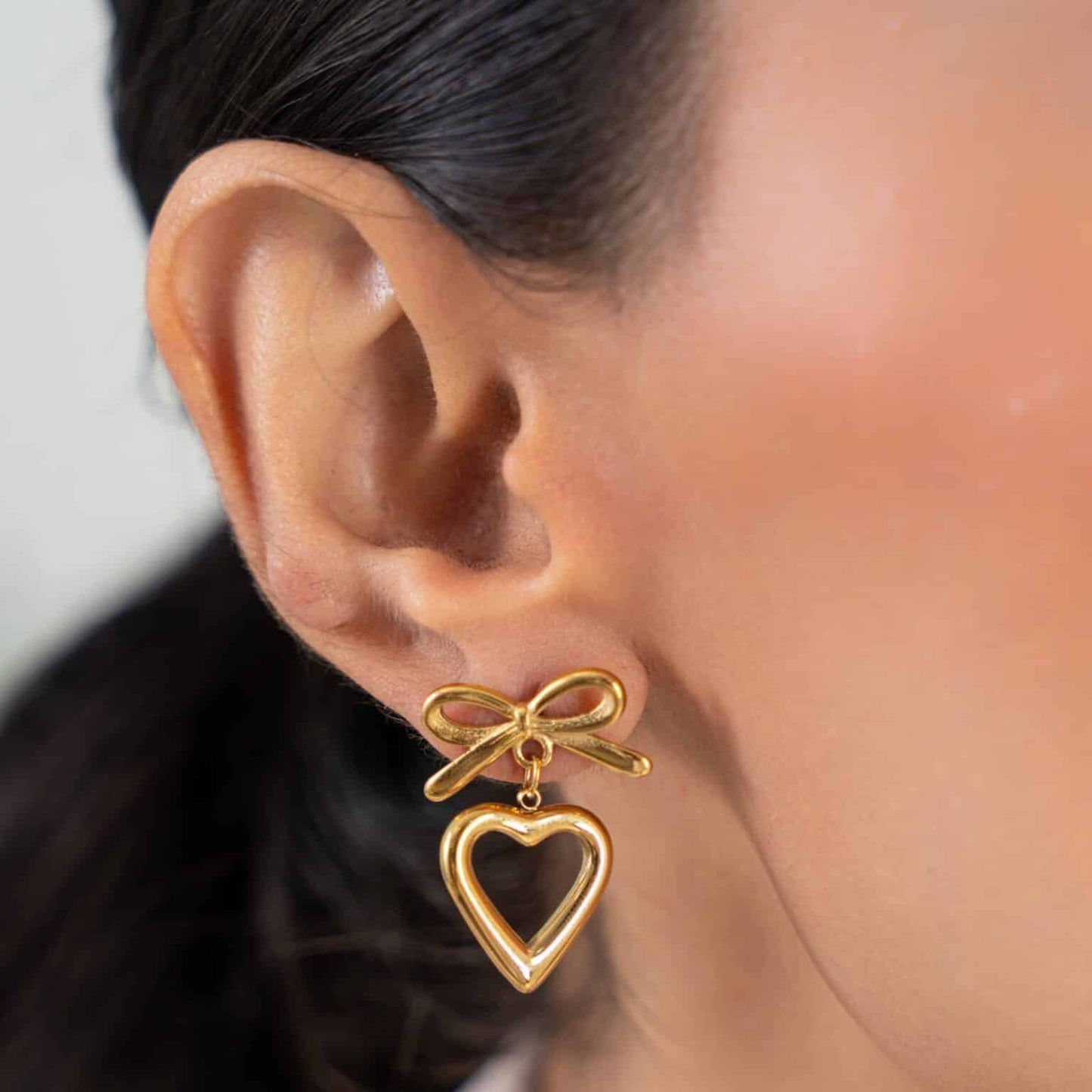 Bow Heart Earrings
