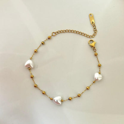 Heart Pearl Bracelet