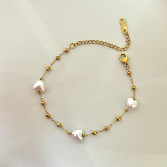Heart Pearl Bracelet