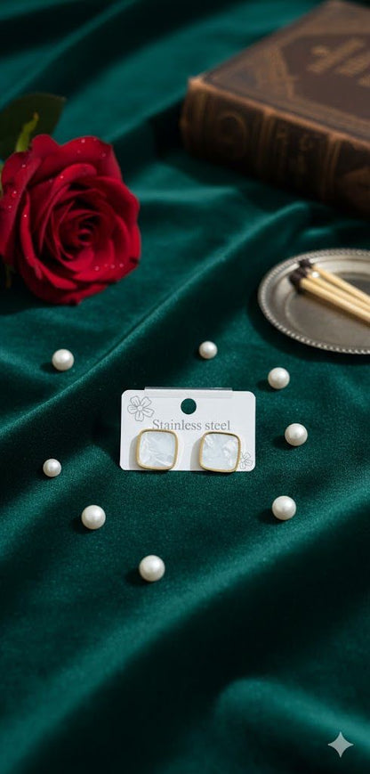 White Stone Studs