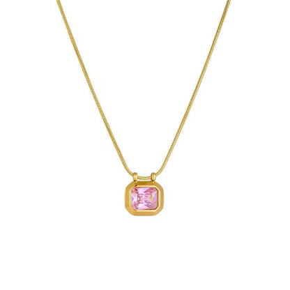 Square Stone Necklace