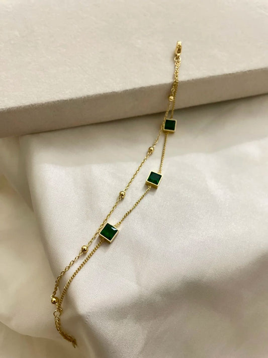 Double Layer Emerald Bracelet