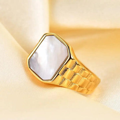 Vintage White Square Ring