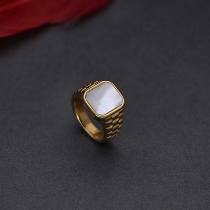 Vintage White Square Ring